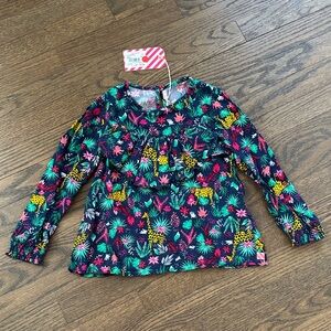 Billieblush Jungle Print Long Sleeve Top